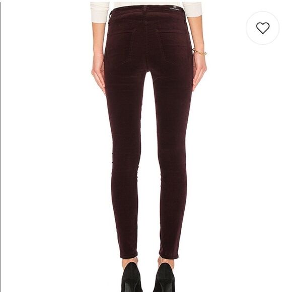 Citizens of Humanity The Rocket High Rise Skinny Burgundy Velvet | SZ 25 - Picture 8 of 13